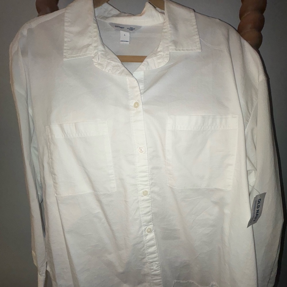 White button up blouse